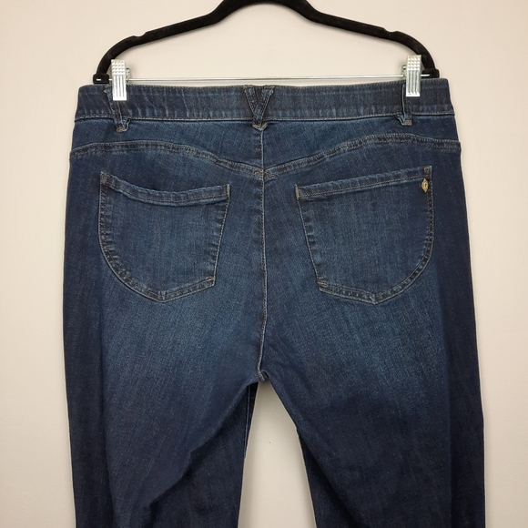 Democracy Ab Technology Dark Wash Raw Hem Ankle Skinny Jeans size 16W - Picture 5 of 14